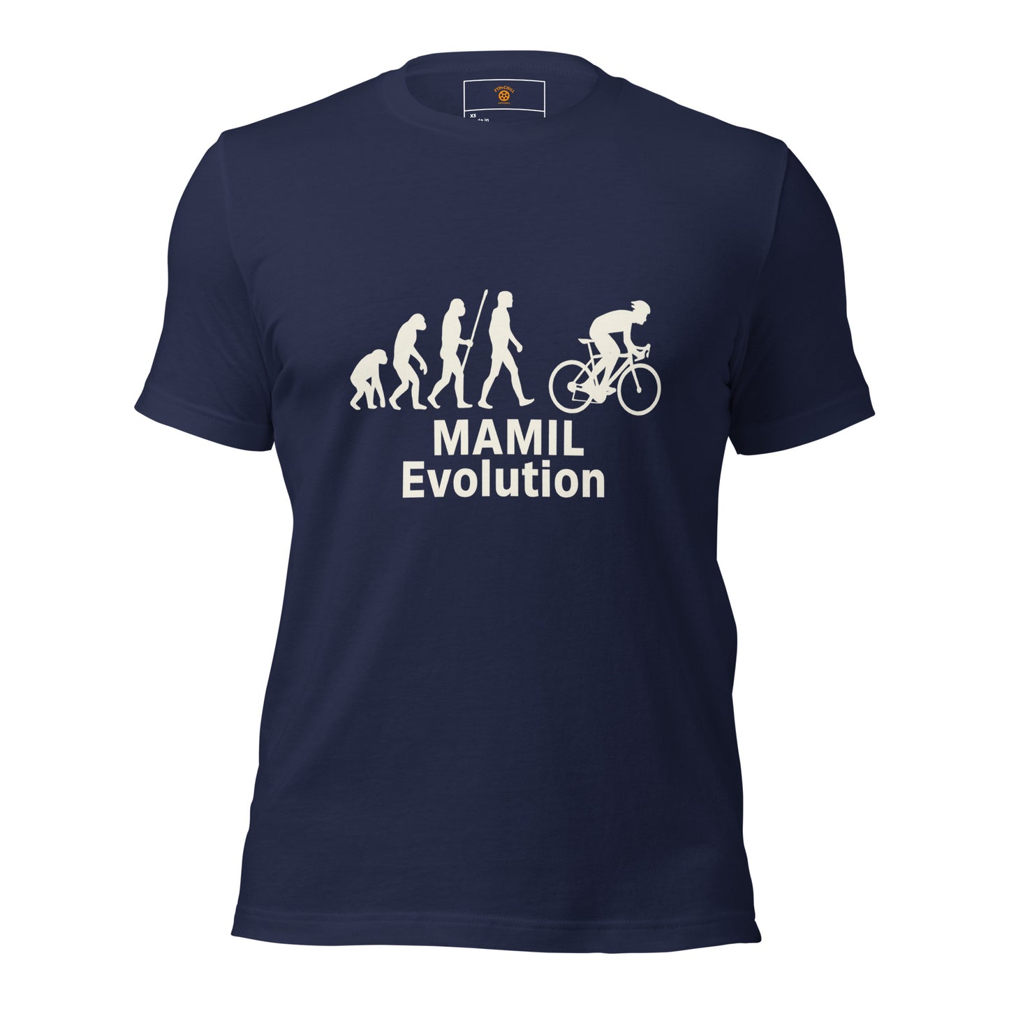 MAMIL Evolution cycling t-shirt – funny Middle Aged Man In Lycra t-shirt