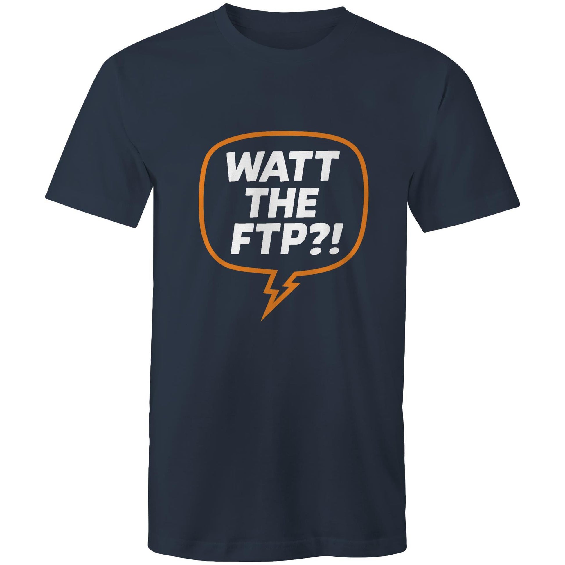 Watt the FTP navy cycling humour t-shirt from FTP & Chill