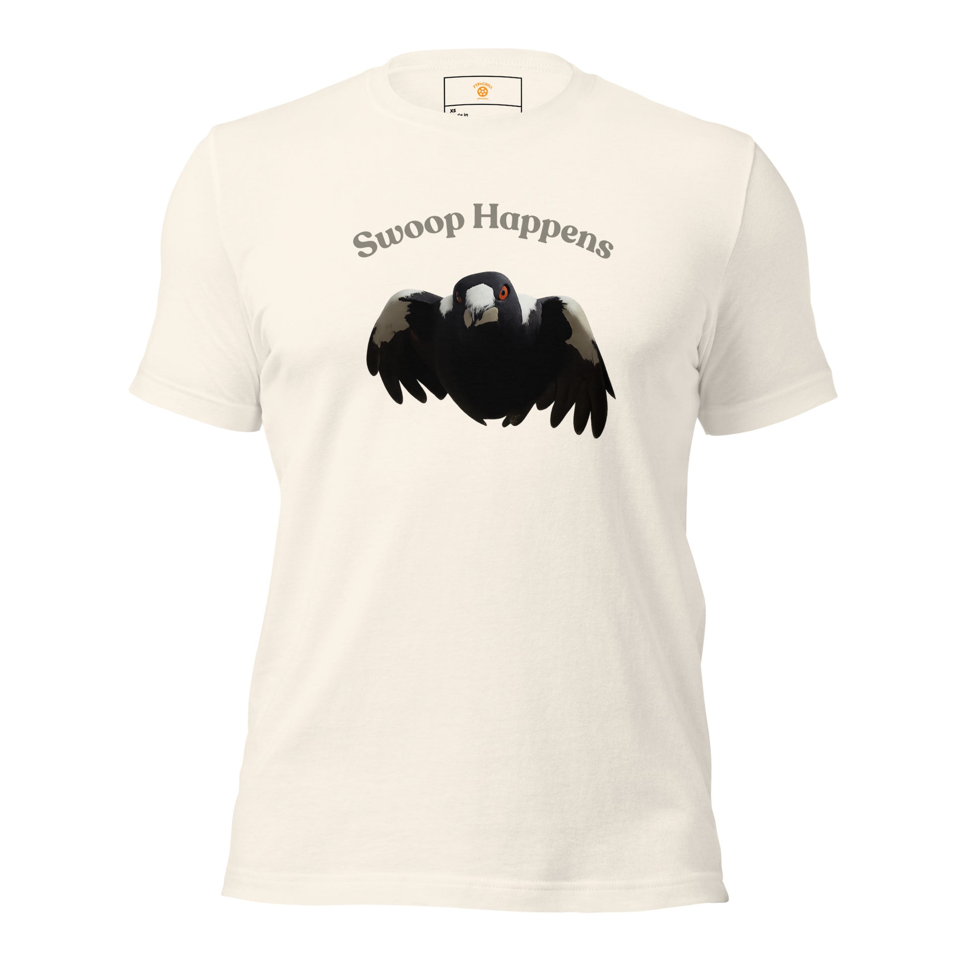 Magpie Attack cycling t-shirt – funny Australian magpie swooping cyclist tee that makes a great gift