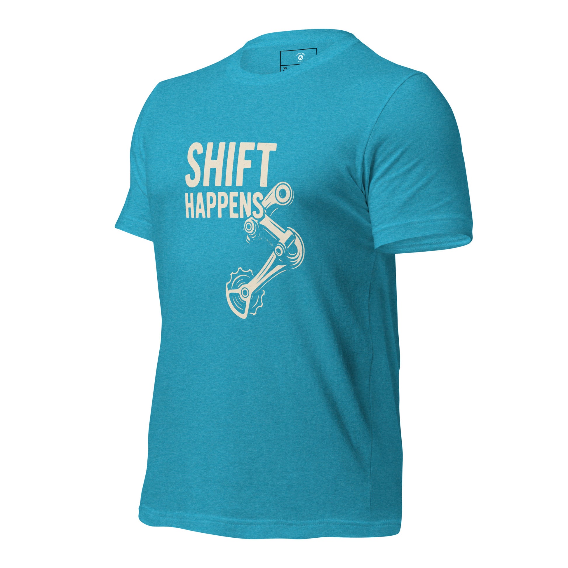 Shift Happens funny cycling shirt for road and gravel riders
