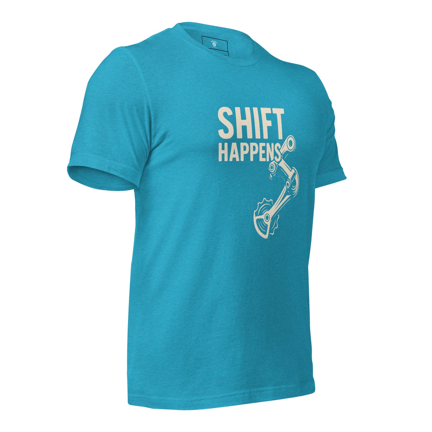 Shift Happens funny cycling shirt for road and gravel riders